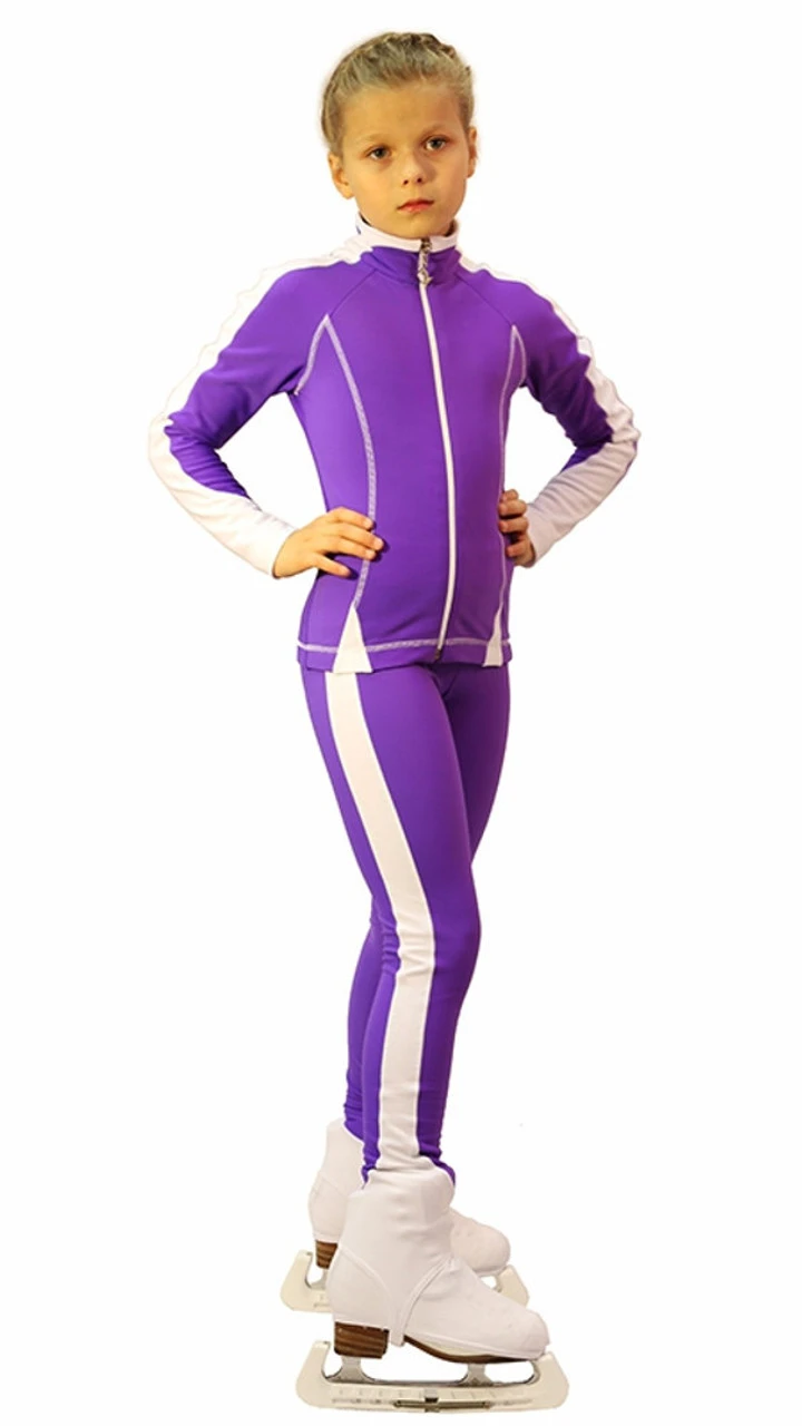 IceDress Figure Skating Thermal Pants -Bracket (Violet With White Line) 1 IceDress Figure Skating Thermal Pants -Bracket (Violet With White Line)
