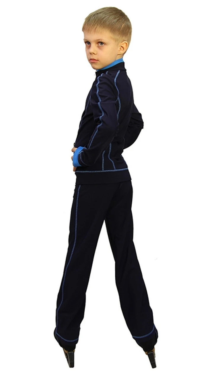IceDress Figure Skating Thermal Jacket - Todes For Boys (25% OFF, Size AS, Dark Blue With Blue Line) 2 IceDress Figure Skating Thermal Jacket - Todes For Boys (25% OFF, Size AS, Dark Blue With Blue Line) - Image 2