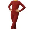 IceDress - Figure Skating Thermal Underwear (Bordeaux Melange With Grey Stitching)