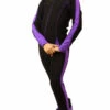 IceDress Figure Skating Thermal Pants -Bracket (Black With Violet Line)