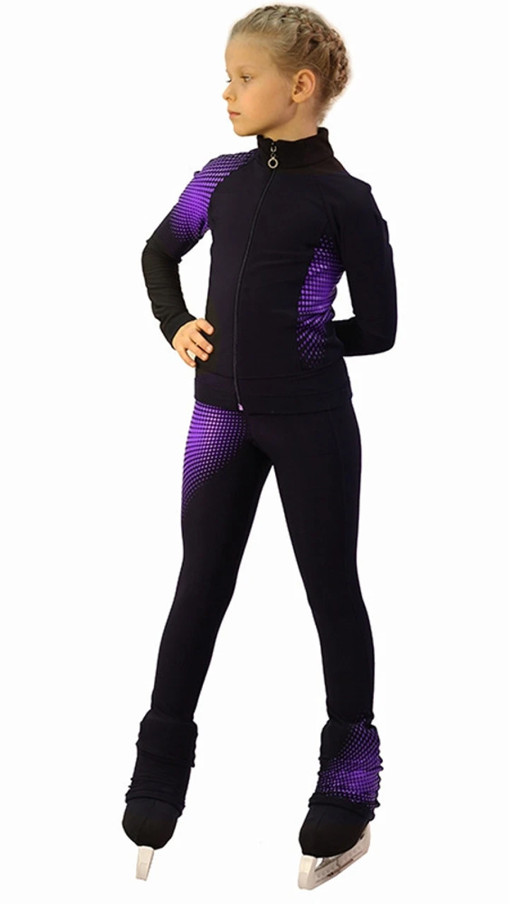 IceDress Figure Skating Thermal Jacket -Disco (Black And Violet) 2 IceDress Figure Skating Thermal Jacket -Disco (Black And Violet) - Image 2