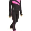 IceDress Figure Skating Thermal Pants - Rays (Dark Grey And Pink)