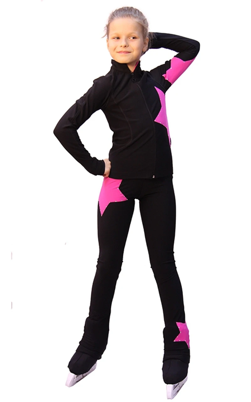 IceDress Figure Skating Pants- Star (10% OFF, Size CM, Black With Pink) 1 IceDress Figure Skating Pants- Star (10% OFF, Size CM, Black With Pink)