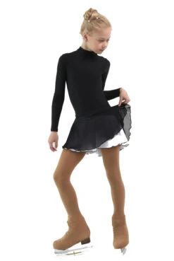 IceDress - Figure Skating Skirts - Harmony (Black With White )