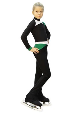 IceDress - Figure Skating Training Overalls - Skating (Black, Green And White) -DUMBA Clothing Shop f7a56f229cc6 37917 38533.1582460640
