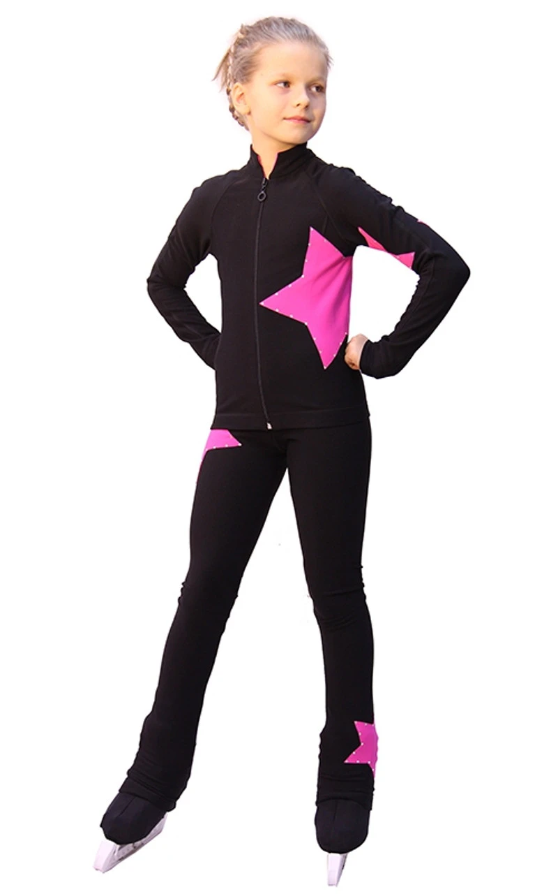 IceDress Figure Skating Pants- Star (10% OFF, Size CM, Black With Pink) 2 IceDress Figure Skating Pants- Star (10% OFF, Size CM, Black With Pink) - Image 2