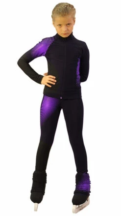 IceDress Figure Skating Thermal Pants -Disco (Black And Violet)