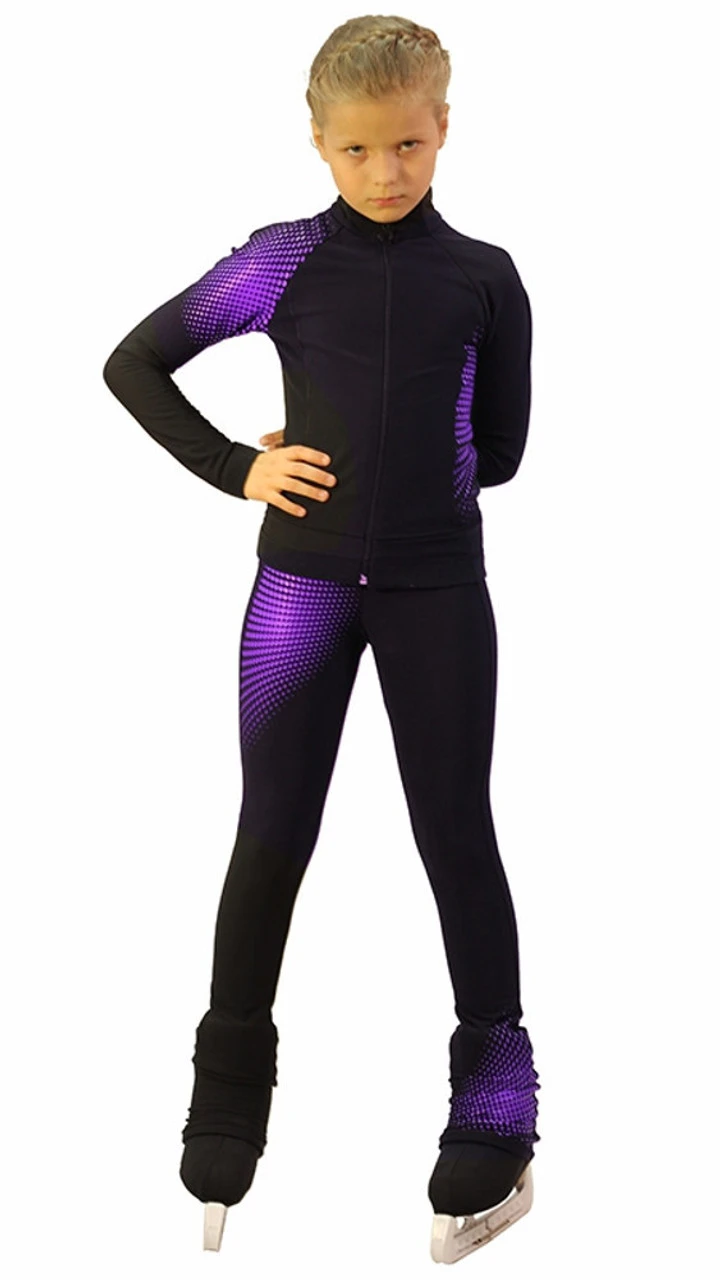 IceDress Figure Skating Thermal Jacket -Disco (Black And Violet) 1 IceDress Figure Skating Thermal Jacket -Disco (Black And Violet)