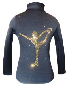 Ice Skating Jacket With Gold Rhinestones " Chinese Spiral" Applique