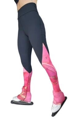 Elite Xpression - High Waist Black Legging - Marbled Coral