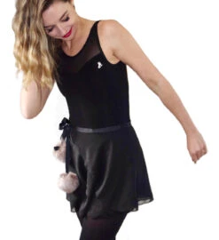 Fluffy Wrap Skirt (Black)