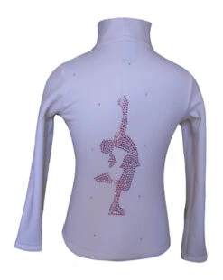 White Ice Skating Jacket With "Layback" Applique