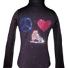 Black Ice Skating Jacket With "Peace Love Skate" Rhinestone Applique