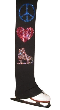Ice Skating Pants With "Peace Love Skate " Applique
